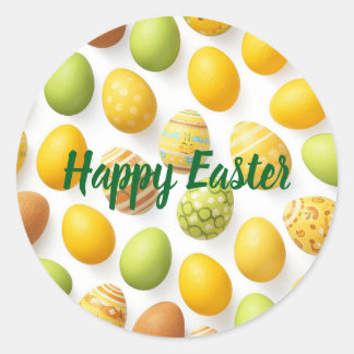 Colorful Easter Egg Hunt Classic Round Sticker 