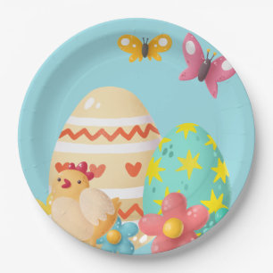 Colorful Easter Egg  Paper Plate