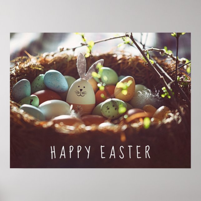 Colorful Easter Egg Pictures Easter Egg Day Cute Poster (Front)