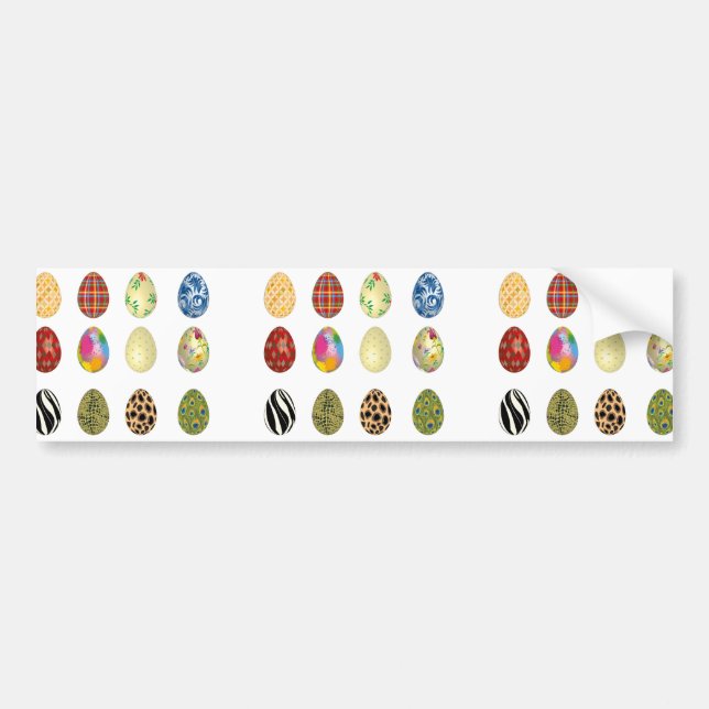 colorful easter eggs bumper sticker (Front)