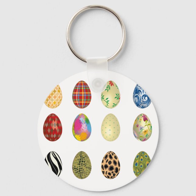 colorful easter eggs key ring (Front)