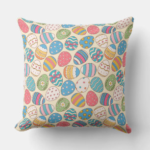 Colorful Easter Eggs Pattern  Cushion