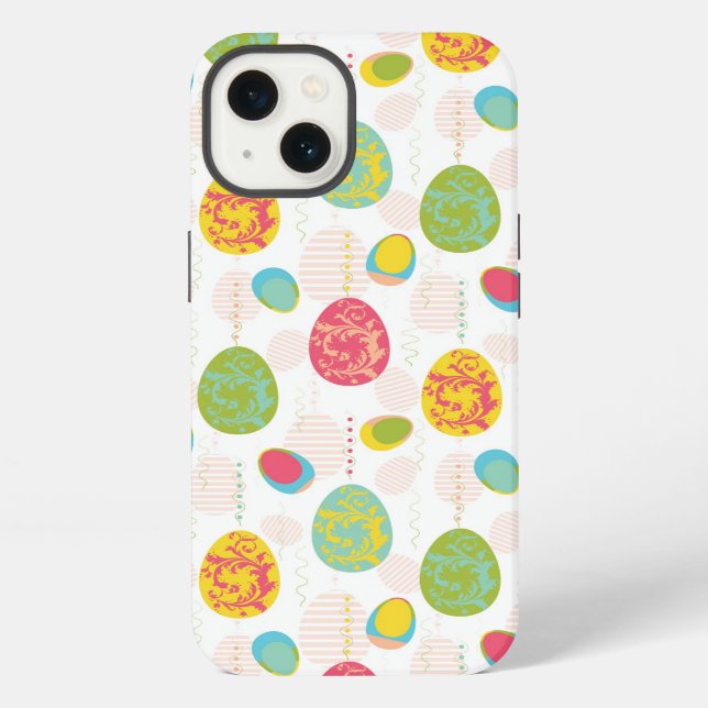 Colorful Easter Eggs Pattern iPhone Case (Back)