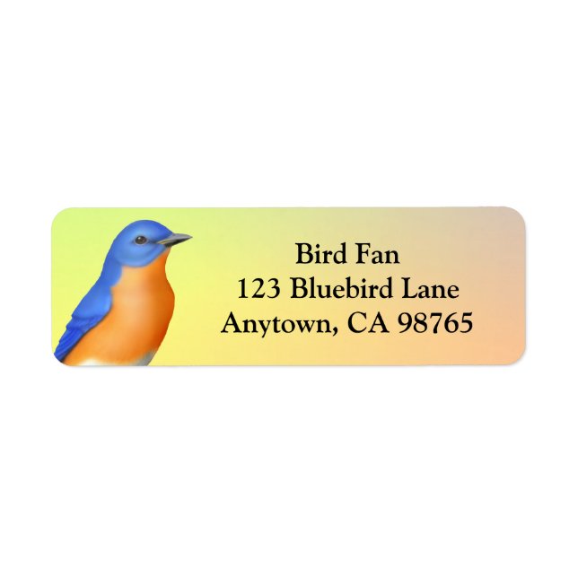 Colorful Eastern Bluebird Address Labels (Front)