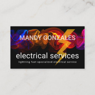 Colorful Electric Lightning Wave Electrical Business Card