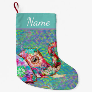 Colorful Elephant Christmas Stocking