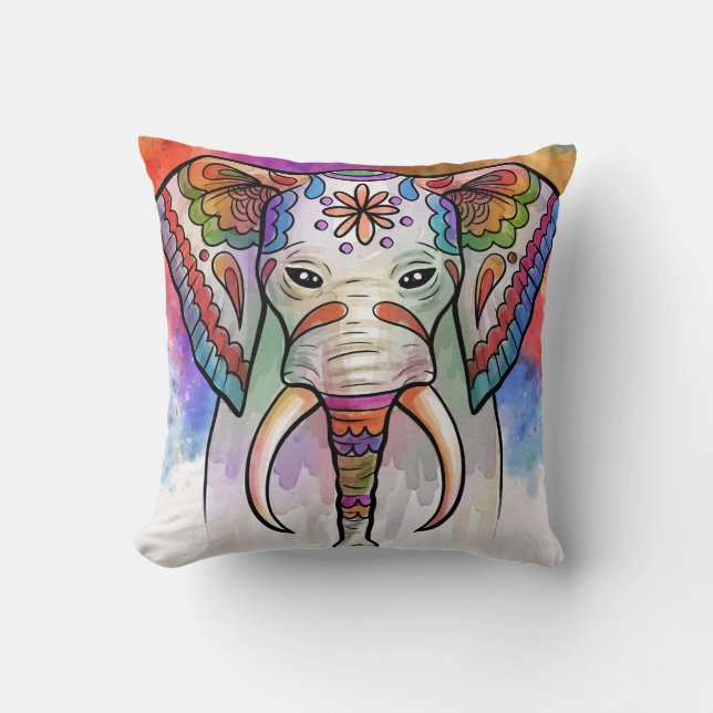Colorful elephant cushion (Front)