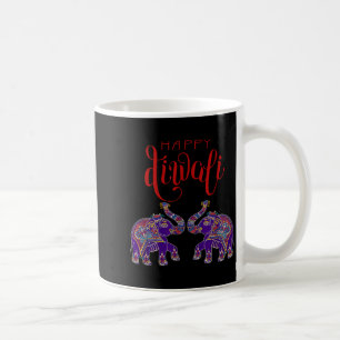 Colorful Elephant Happy Deepavali Diwali For Hindu Coffee Mug