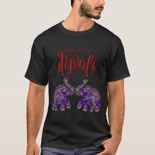 Colorful Elephant Happy Deepavali Diwali For Hindu T-Shirt