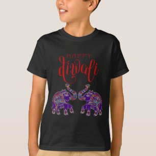 Colorful Elephant Happy Deepavali Diwali For Hindu T-Shirt