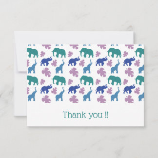 Colorful Elephant Thank You Card – Customizable