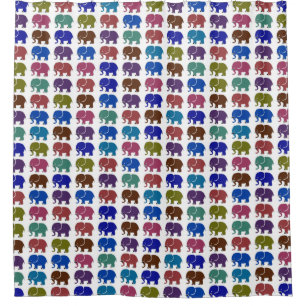 colorful elephants shower curtain