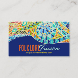Colorful Ethnic Hand-Drawn Ornament  Business Card