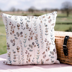 Colorful Eucalyptus Watercolor  Cushion