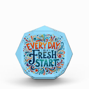 Colorful "Every Day is a Fresh Start" Motivational Photo Block