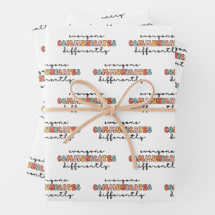 Colorful Everyone Communicates Differently  Wrapping Paper Sheet