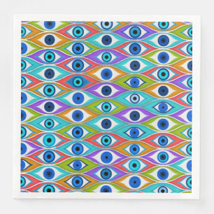 Colorful Evil Eye protection pattern Napkin