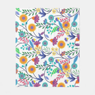 Colorful Exotic Floral Background Pattern-23145 Fleece Blanket