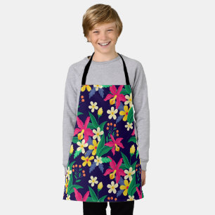 Colorful Exotic Floral Pattern-23021 Apron
