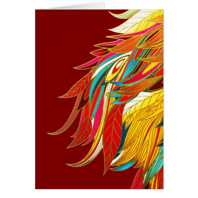 Colorful Exotic Tribal Feathers Red (Front)