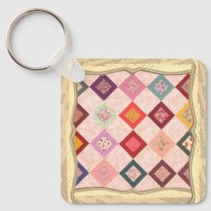 Colorful Fabrics Pattern Key Ring