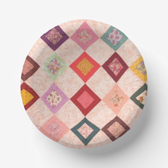 Colorful Fabrics Pattern  Paper Plate (Front)