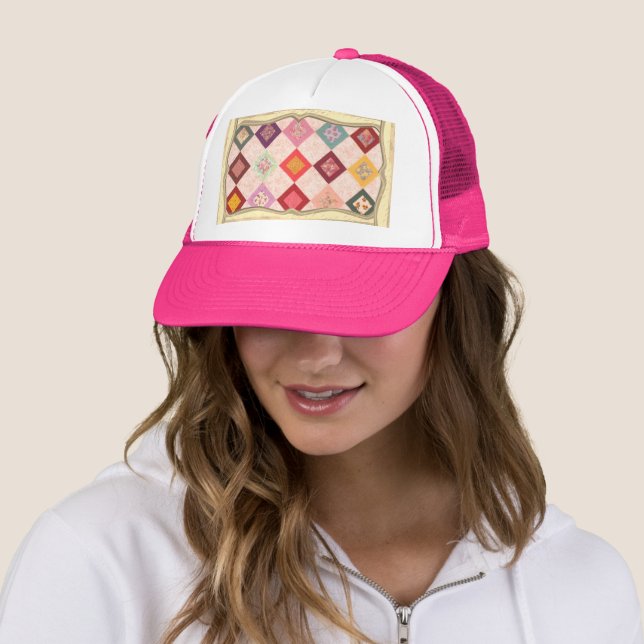 Colorful Fabrics Pattern Trucker Hat (In Situ)
