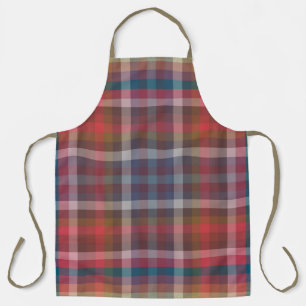 Colorful Fall And Winter Colored Checkered Pattern Apron