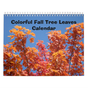 Colorful Fall Tree Leaves Calendars Blue Sky Art