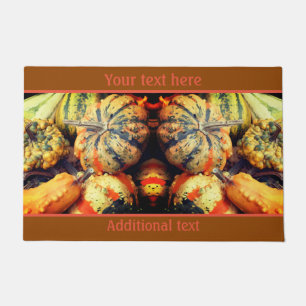 Colorful Fancy Gourds Close Up Personalized  Doormat