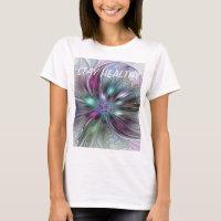 Colorful Fantasy Abstract Fractal Flower Text