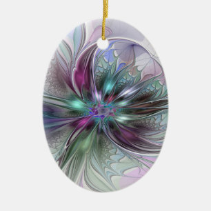 Colorful Fantasy Abstract Modern Fractal Flower Ceramic Tree Decoration