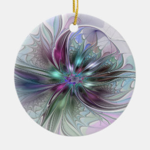 Colorful Fantasy Abstract Modern Fractal Flower Ceramic Tree Decoration