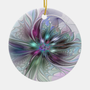 Colorful Fantasy Abstract Modern Fractal Flower Ceramic Tree Decoration