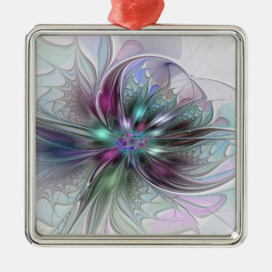 Colorful Fantasy Abstract Modern Fractal Flower Metal Tree Decoration