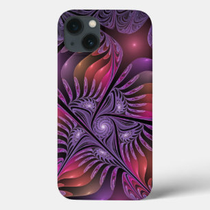 Colorful Fantasy Abstract Trippy Purple Fractal iPhone 13 Case