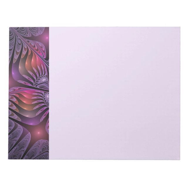 Colorful Fantasy Abstract Trippy Purple Fractal Notepad (Front)