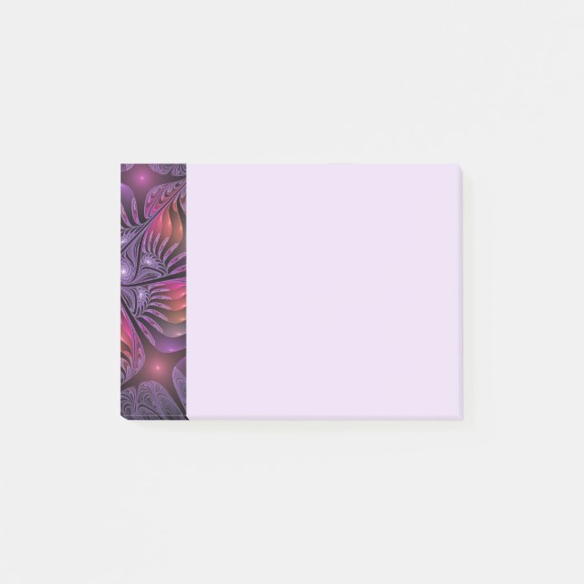 Colorful Fantasy Abstract Trippy Purple Fractal Post-it Notes (Front)