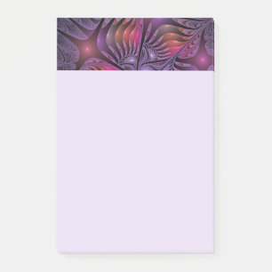 Colorful Fantasy Abstract Trippy Purple Fractal Post-it Notes