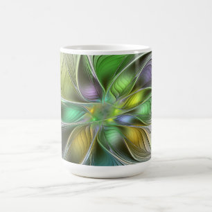 Colorful Fantasy Flower Modern Abstract Fractal Coffee Mug