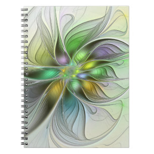 Colorful Fantasy Flower Modern Abstract Fractal Notebook