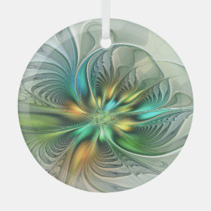 Colorful Fantasy Modern Abstract Flower Fractal Glass Tree Decoration