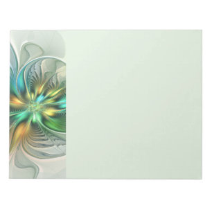 Colorful Fantasy Modern Abstract Flower Fractal Notepad