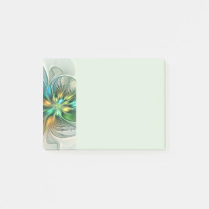 Colorful Fantasy Modern Abstract Flower Fractal Post-it Notes