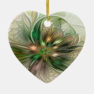 Colorful Fantasy Modern Abstract Fractal Flower Ceramic Tree Decoration