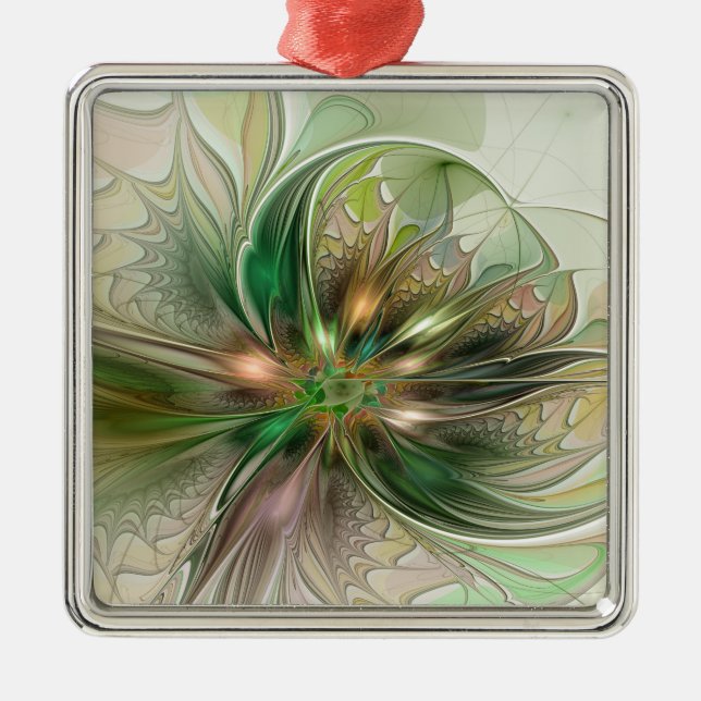 Colorful Fantasy Modern Abstract Fractal Flower Metal Tree Decoration (Front)