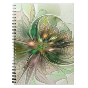 Colorful Fantasy Modern Abstract Fractal Flower Notebook