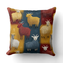 Colorful Farm Goats In The Pasture