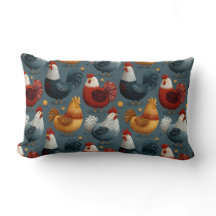 Colorful Farm Rooster And Hens