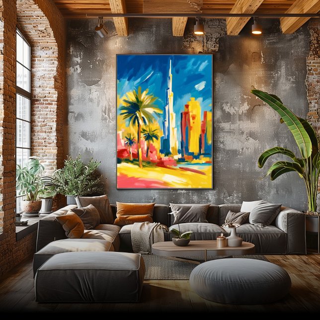 Colorful Fauvist Dubai Skyline Wall Art (Creator Uploaded)